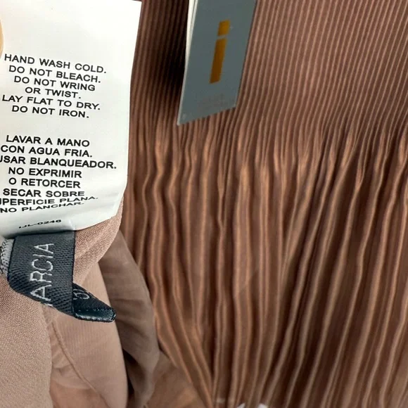 i jeans by Buffalo Accordion Pleated Copper Brown Mini Skirt Lined Size 10 - Picture 7 of 8